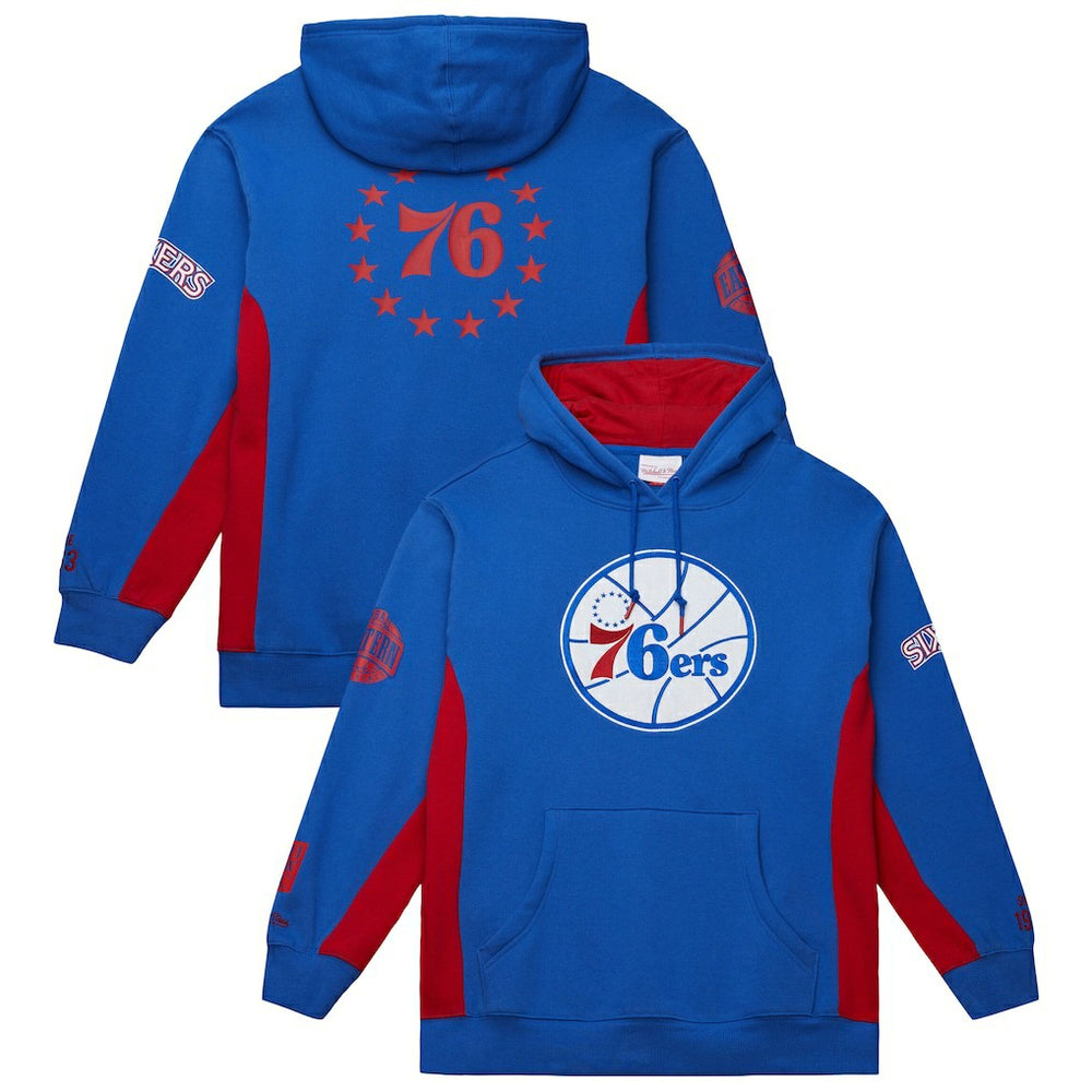 Philadelphia 76ers Hardwood Classics Team Origins Fleece Pullover Hoodie Royal - Mitchell & Ness