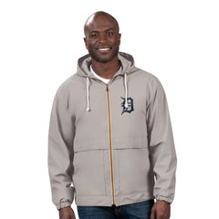 Detroit Tigers G-III Sports by Carl Banks Full-Zip Rain Jacket - Gray Jackets
