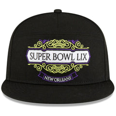 Philadelphia Eagles New Era Super Bowl LIX Tarmac Split Panel 9FIFTY Snapback Hat - Black Hats