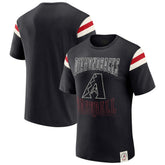 Arizona Diamondbacks Darius Rucker Collection by Fanatics Distressed Sleeve Stripe T-Shirt - Black T-shirts
