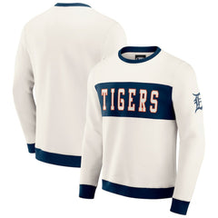 Detroit Tigers Darius Rucker Collection by Fanatics Colorblock Crewneck Sweatshirt - Cream Sweatshirts