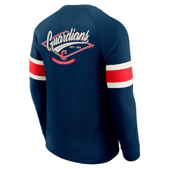 Cleveland Guardians Darius Rucker Collection by Fanatics Waffle-Knit Raglan Long Sleeve Henley T-Shirt - Navy T-shirts