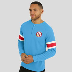 St. Louis Cardinals Darius Rucker Collection by Fanatics Waffle-Knit Raglan Long Sleeve Henley T-Shirt - Light Blue T-shirts