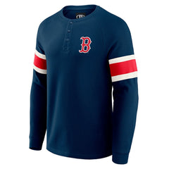 Boston Red Sox Darius Rucker Collection by Fanatics Waffle-Knit Raglan Long Sleeve Henley T-Shirt - Navy T-shirts