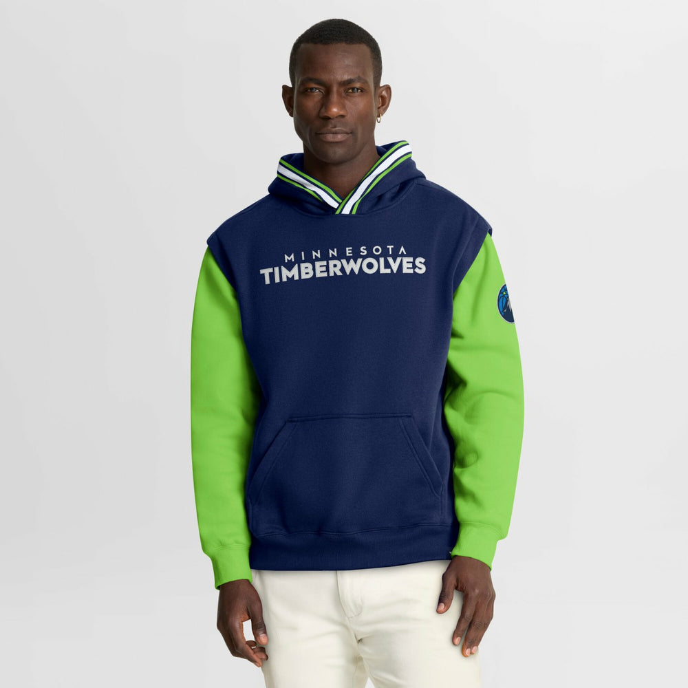 Minnesota Timberwolves Half Court Shot Clock Fastbreak Hoodie Navy/Green - Fanatics