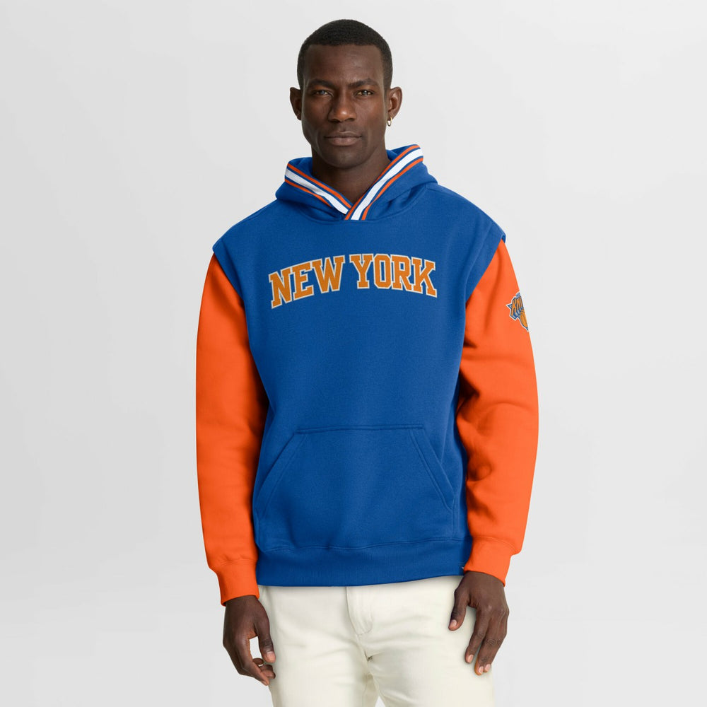 New York Knicks Half Court Shot Clock Fastbreak Hoodie Blue/Orange - Fanatics