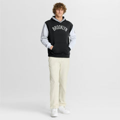 Brooklyn Nets Half Court Shot Clock Fastbreak Hoodie Black/White - Fanatics
