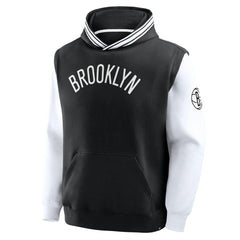 Brooklyn Nets Half Court Shot Clock Fastbreak Hoodie Black/White - Fanatics