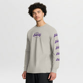Los Angeles Lakers Crossover Collection Ball Screen Action Premium Long Sleeve T-Shirt Cream - Fanatics