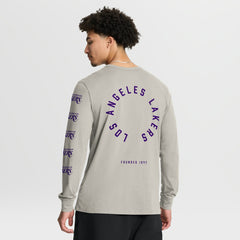Los Angeles Lakers Crossover Collection Ball Screen Action Premium Long Sleeve T-Shirt Cream - Fanatics