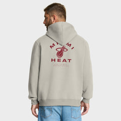 Miami Heat Crossover Collection Blocked Shot Premium Pullover Hoodie Off White - Fanatics