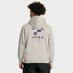 Utah Jazz Crossover Collection Blocked Shot Premium Pullover Hoodie Off White - Fanatics