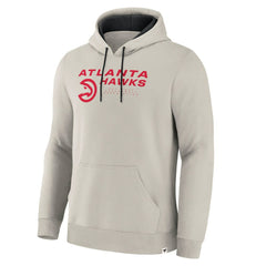 Atlanta Hawks Crossover Collection Blocked Shot Premium Pullover Hoodie Off White - Fanatics