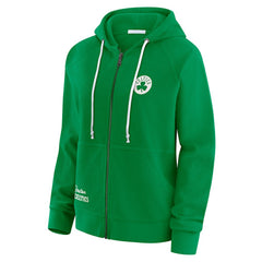 Boston Celtics WEAR by Erin Andrews Women's Vintage Full-Zip Raglan Hoodie Green