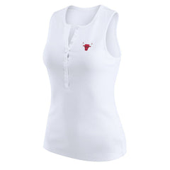Chicago Bulls WEAR by Erin Andrews Women's Rib-Knit Henley Tank Top White