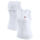New York Knicks WEAR by Erin Andrews Women's Rib-Knit Henley Tank Top White