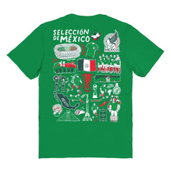 Mexico National Team Vive La Fete Women's Impressions Artwork T-Shirt Green