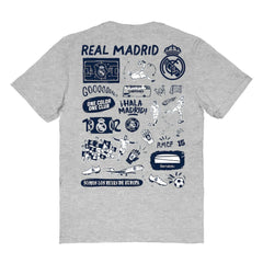 Real Madrid Vive La Fete Women's Impressions Artwork T-Shirt Heather Gray