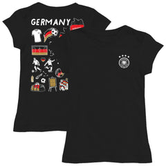 Germany National Team Vive La Fete Girls Youth Color Badge Fitted T-Shirt Black