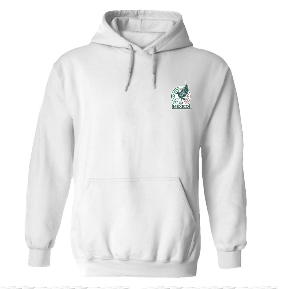 Mexico National Team Vive La Fete Women's Color Badge Pullover Hoodie White