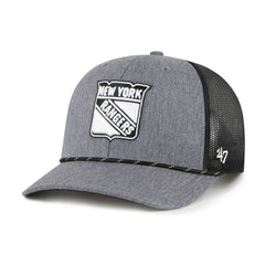 New York Rangers '47 Carbon Rope Trucker Adjustable Hat - Gray | US 202801601