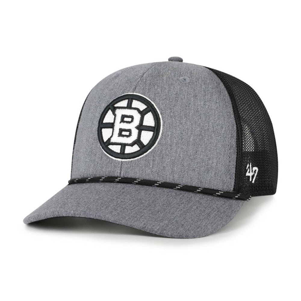 Boston Bruins '47 Carbon Rope Trucker Adjustable Hat - Gray | US 202801603