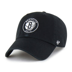 Brooklyn Nets '47 Core Logo Clean Up Adjustable Hat Black - 47 brand