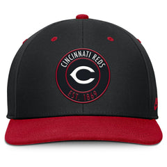 Cincinnati Reds Nike Cooperstown Collection Pro Dri-FIT Snapback Hat - Black/Red Hats