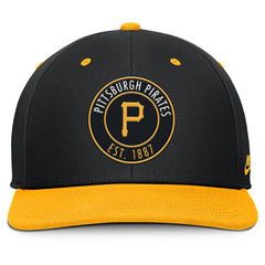 Pittsburgh Pirates Nike Cooperstown Collection Pro Dri-FIT Snapback Hat - Black/Gold Hats