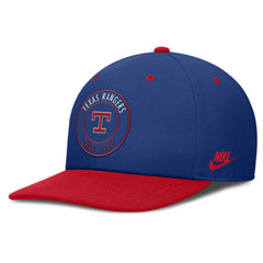 Texas Rangers Nike Cooperstown Collection Pro Dri-FIT Snapback Hat - Royal/Red Hats