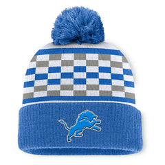 Detroit Lions Women's End Zone Cuffed Knit Hat with Pom - Blue Hats