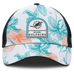Miami Dolphins Tropical Adjustable Trucker Hat - White/Black Hats