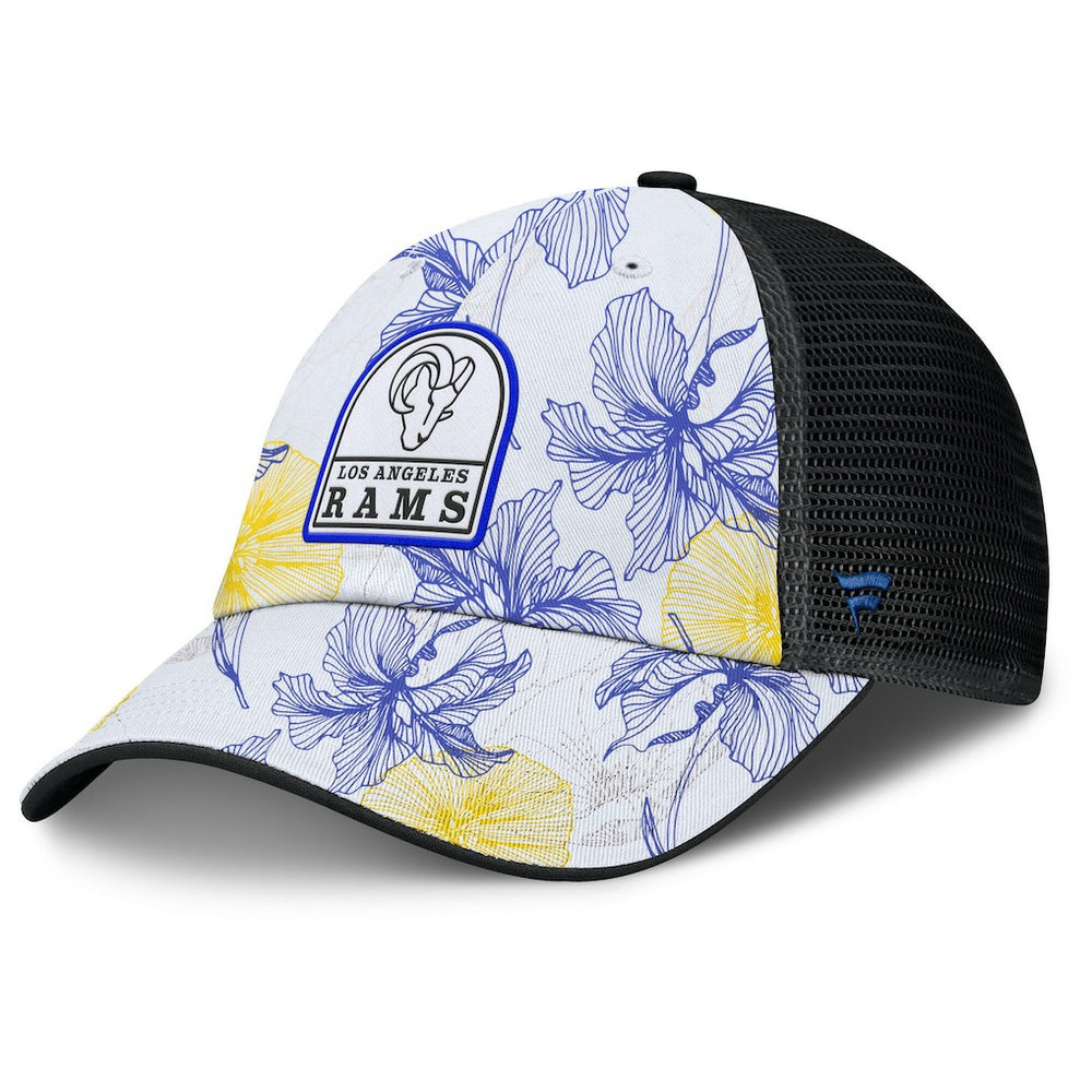 Los Angeles Rams Tropical Adjustable Trucker Hat - White/Black Hats