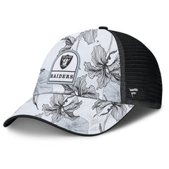 Las Vegas Raiders Tropical Adjustable Trucker Hat - White/Black Hats