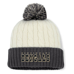 Cincinnati Bengals Women's Coaxial Cuffed Knit Hat with Pom - Cream Hats