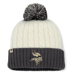 Minnesota Vikings Women's Coaxial Cuffed Knit Hat with Pom - Cream Hats