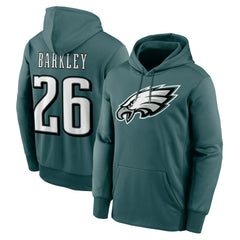 Saquon Barkley Philadelphia Eagles Player Name & Number Therma Hoodie - Midnight Green Hoodies