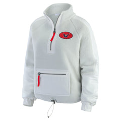 Washington Capitals WEAR by Erin Andrews Women's Polar Fleece Quarter-Zip Jacket - Gray | US 202830779