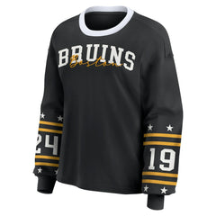 Boston Bruins WEAR by Erin Andrews Women's Long-Sleeve Sport T-Shirt - Black | US 202830808