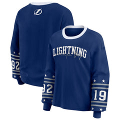Tampa Bay Lightning WEAR by Erin Andrews Women's Long-Sleeve Sport T-Shirt - Blue | US 202830820