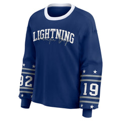 Tampa Bay Lightning WEAR by Erin Andrews Women's Long-Sleeve Sport T-Shirt - Blue | US 202830820