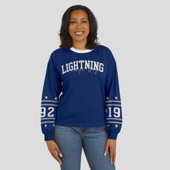 Tampa Bay Lightning WEAR by Erin Andrews Women's Long-Sleeve Sport T-Shirt - Blue | US 202830820