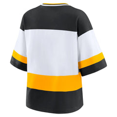 Pittsburgh Penguins WEAR by Erin Andrews Women's Jersey Style Tee - Black/White | US 202830839
