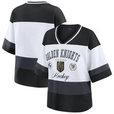 Vegas Golden Knights WEAR by Erin Andrews Women's Jersey Style Tee - Black/White | US 202830843
