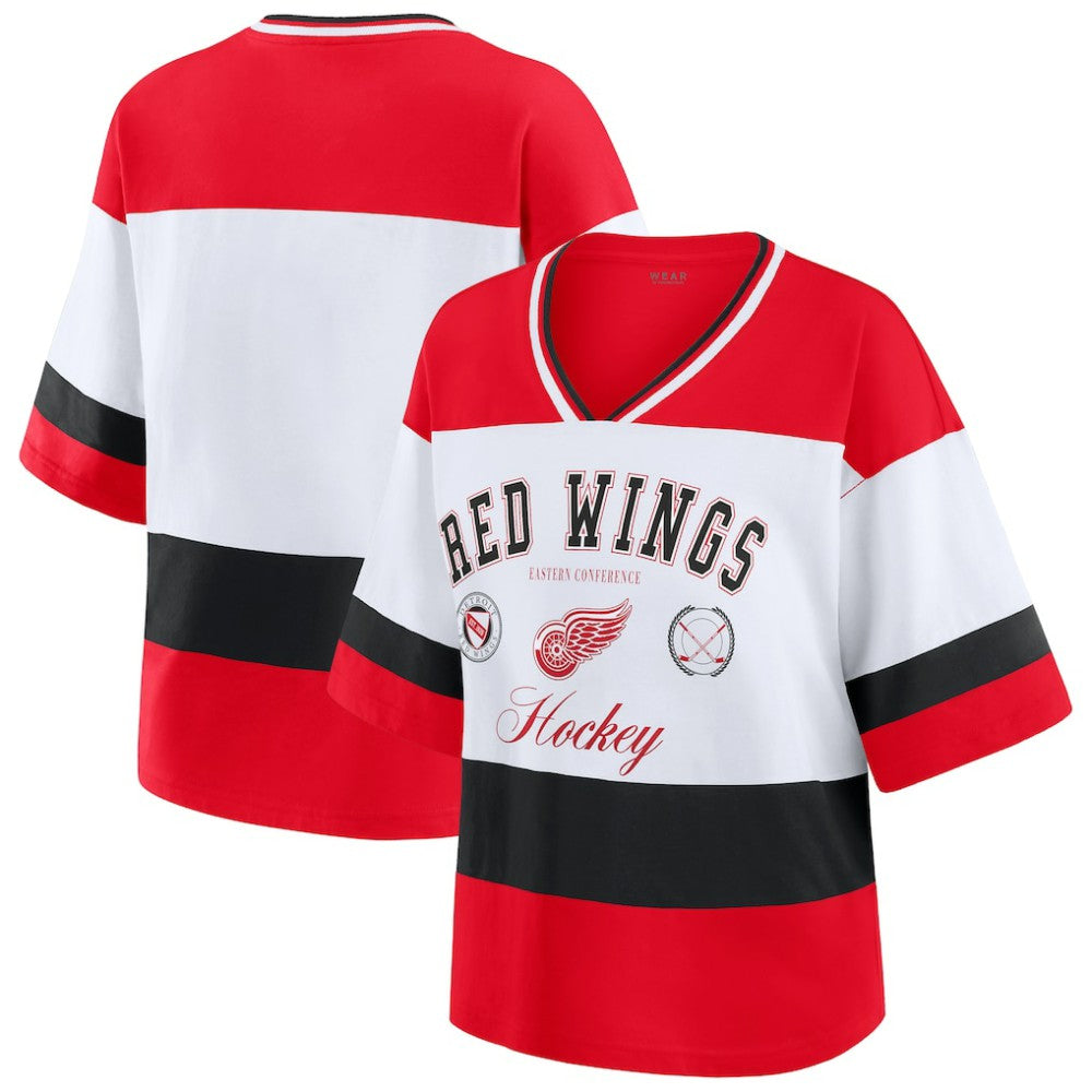 Detroit Red Wings WEAR by Erin Andrews Women's Jersey Style Tee - Red/White | US 202830845