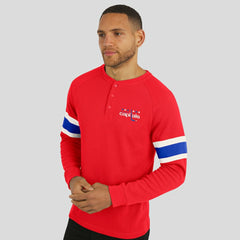 Washington Capitals Darius Rucker Collection by Fanatics Waffle-Knit Raglan Long Sleeve Henley T-Shirt - Red | US 202831281