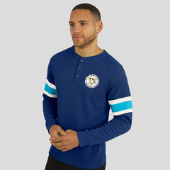 Pittsburgh Penguins Darius Rucker Collection by Fanatics Waffle-Knit Raglan Long Sleeve Henley T-Shirt - Navy | US 202831285