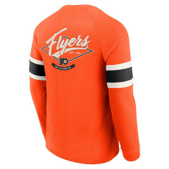 Philadelphia Flyers Darius Rucker Collection by Fanatics Waffle-Knit Raglan Long Sleeve Henley T-Shirt - Orange | US 202831286