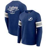Tampa Bay Lightning Darius Rucker Collection by Fanatics Waffle-Knit Raglan Long Sleeve Henley T-Shirt - Navy | US 202831288