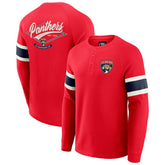 Florida Panthers Darius Rucker Collection by Fanatics Waffle-Knit Raglan Long Sleeve Henley T-Shirt - Red | US 202831296